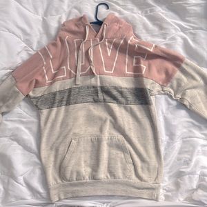 pink gray and white sweater only worn a few times